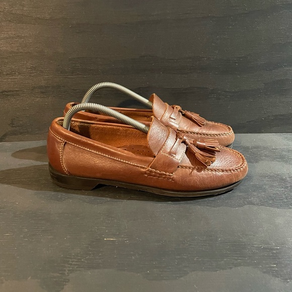 Johnston And Murphy Brown Dress Shoes Slip On Loafers Men’s Size 8.5 - Picture 1 of 8